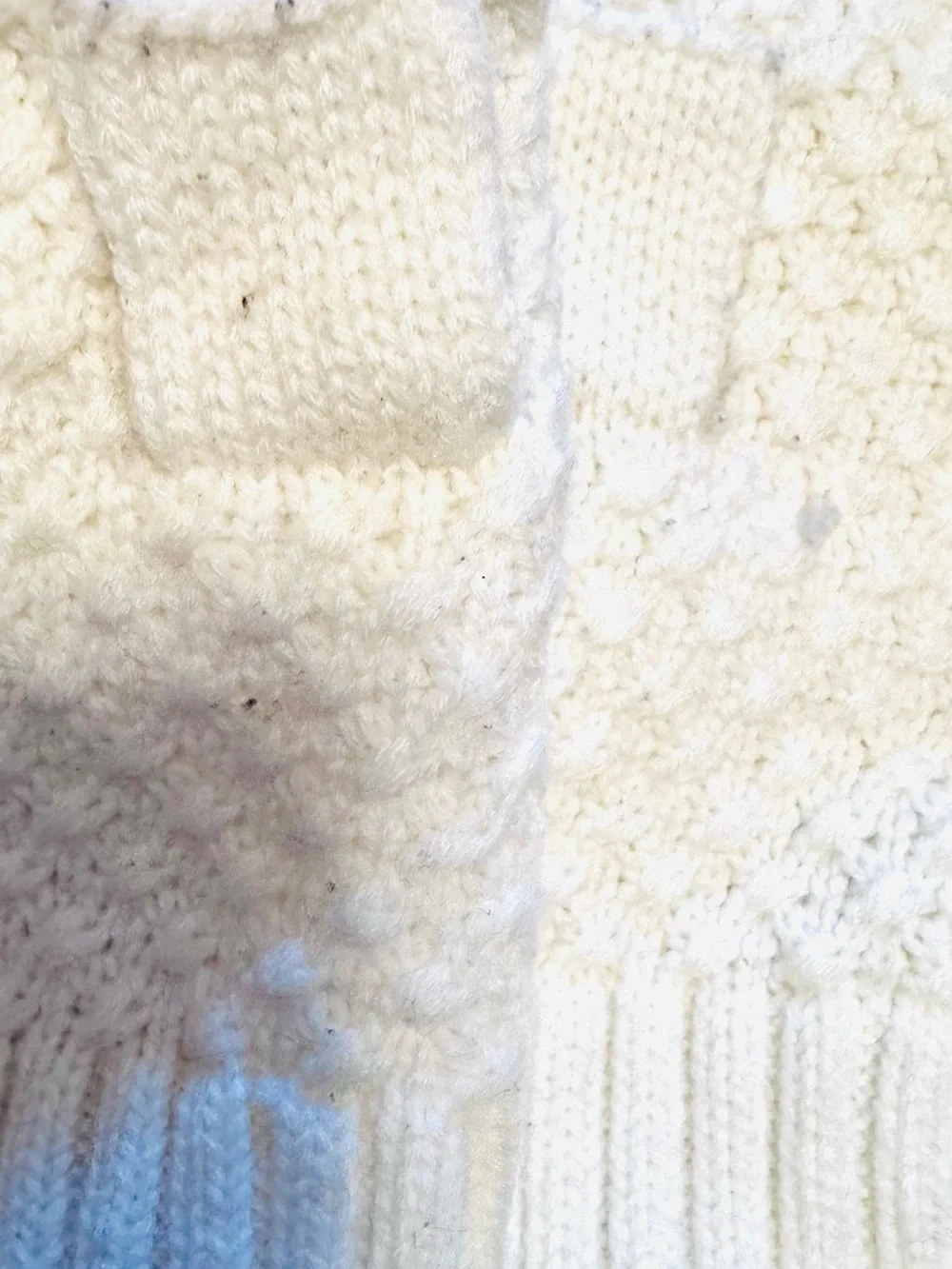 Under Armour Cream Knit Convertible Mittens with Button Detail